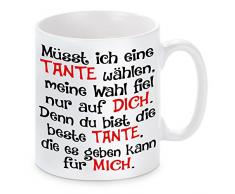 Herzbotschaft Tasse mit Motiv Modell MÃ¼sst Ich Eine Tante WÃ¤hlen, Keramik, WeiÃ, 11 x 11 x 11 cm