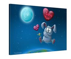Picanova Premium Leinwanddruck 30x20 cm - Baloon Bunny - Kunstdruck Auf Leinwand Auf 2cm Holz-Keilrahmen Für Schlaf- Und Kinderzimmer Von TooshToosh - Kinder Kollektion