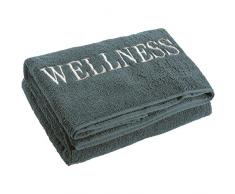 aqua-textil Wellness Saunatuch 80 x 200 cm Uni grau Baumwolle Frottee Sauna Handtuch Strandtuch