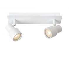 Lucide SIRENE-LED - Deckenstrahler Badezimmer - Ø 10 cm - LED Dim. - GU10 - 2x5W 3000K - IP44 - Weiß