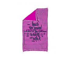 Relax Pareo Strandtuch mit Fransen aus Baumwolle, Violett, 150 x 100 cm