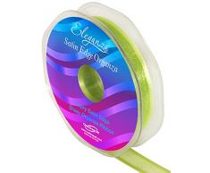 Eleganza 15 mm x 25 m Geschenkband aus Organza mit Satin-Einfassung, Apple Grün 63