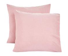 AmazonBasics Kissenbezüge, Mikrofaser, melierter Stoff, 2er-Set, 80 x 80 cm, Rot (Sandy Red)