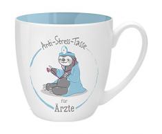 Gruss & Co 45483 Anti-Stress Tasse für Ärzte, 45 cl, Geschenk, New Bone China, Blau, 9.5 cm