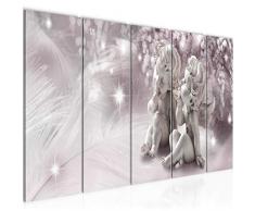Bilder Engel Wandbild 150 x 60 cm Vlies - Leinwand Bild XXL Format Wandbilder Wohnzimmer Wohnung Deko Kunstdrucke Violett 5 Teilig - MADE IN GERMANY - Fertig zum Aufhängen 025056b