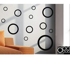 Kleb-drauf 12 Punkte/Grau - glÃ¤nzend - Aufkleber zur Dekoration von WÃ¤nden, Glas, Fliesen