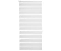 Doppelrollo Duorollo Weiß 70x210 cm ohne Bohren Seitenzug Klemmrollo