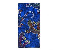 SECANETA Iguani Strandtuch, 75 x 150 cm, Velours, 100% Baumwolle, Iguanischer Lagart, Mehrfarbig, 75 x 150 cm