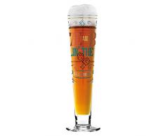 RITZENHOFF Black Label Bierglas von Alice Wilson, aus Kristallglas, 300 ml, mit fünf Bierdeckeln
