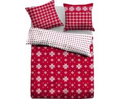 TOM TAILOR 0069811 Satin Bettwäsche Garnitur mit Kopfkissenbezug (Baumwolle) 1x 135x200 cm + 1x 80x80 cm, kirschrot