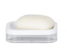 WENKO 23221100 Seifenablage Oria, Seifenschale, Acryl, 7.5 x 3 x 7.5 cm, Weiß