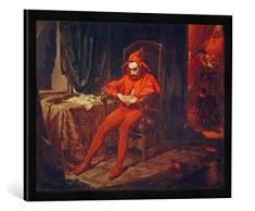 Gerahmtes Bild von Jan Matejko Hofnarr Stanczyk, Kunstdruck im hochwertigen handgefertigten Bilder-Rahmen, 70x50 cm, Schwarz matt