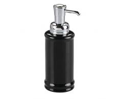 iDesign 71057EU Hamilton Seifenspender für Küche oder Bad, 9 cm Durchmesser x 20,25 cm, schwarz/chromfarben, keramik