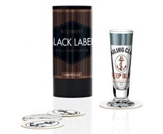 RITZENHOFF Black Label Schnapsglas von Ruth Berktold, aus Kristallglas, 40 ml, mit fünf Schnapsdeckeln