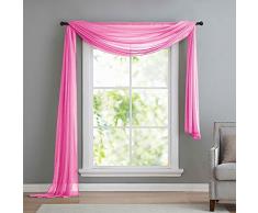 Querbehang Freihanddeko aus transparentem Voile, die ideale Ergänzung zu unseren Gardinen, 140x600, Rosa, 560