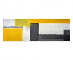 Panoramabild auf Leinwand und Keilrahmen 150x50cm GemÃ¤lde Malerei abstrakt grau gelb weiÃ