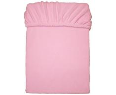 Mesana C-10004/10 Mikrofaser Fleece Spannbetttuch 180 - 200 x 200 cm, kuschelig weich und warm, viele Farben, rosa