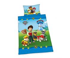 Herding PAW PATROL Bettwäsche-Set, Wendemotiv, Bettbezug 160 x 210 cm, Kopfkissenbezug 65 x 100 cm, Baumwolle/Renforcé