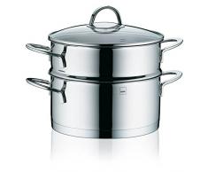 Kela 10994 Universaldünster mit Glasdeckel, Edelstahl, Induktionsgeeignet, 20 cm Durchmesser, 3,0 l Cailin