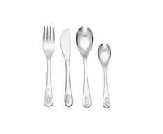 Zilverstad Kinderbesteck 4-teilig Die Schlümpfe, Edelstahl, Silberfarben, 21.5 x 15.5 x 2.4 cm