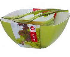Emsa 509824 Salatschalen-Set mit Salatbesteck, 4.6 Liter und 0.6 Liter, Hellgrün, Vienna