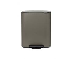 Brabantia BO Treteimer Mülleimer, Stahl, Platinum, 60L