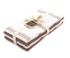 Sticky Toffee 100% Baumwolle Frottier Geschirrtücher, 4er Set Geschirrtücher | 40,6 x 71 cm | Braun | Weiche saugfähige Restaurant-Bar-Glas-küchentücher