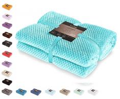 DecoKing 32015 Kuscheldecke 150x200 cm türkis Decke Microfaser Mikrofaserdecke Fleecedecke Wohndecke Tagesdecke Fleece weich sanft kuschelig skandinavischer Stil cyanblau turquoise Henry