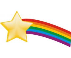 INDIGOS 4051719822434 Wandtattoo ME154 Sternschnuppe Regenbogen Retro Sterne Streifen Party 40 x 21 cm