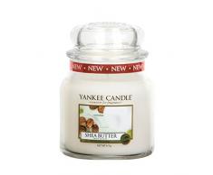 Yankee Candle mittelgroße Duftkerze im Glas, Shea Butter, Brenndauer bis zu 90 Stunden