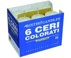 Cereria di Giorgio risthò Stumpenkerzen, Wachs, Weiß, 6 x 6 x 15 cm, 6 Stück