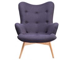 Kare 77179 Sessel Angels Wings New Design, moderner XXL Loungesessel im Retrodesign, bequemer Fernsehsessel Stoff, Big TV Relaxsessel (H/B/T) 93x79x99cm, Dunkelgrau
