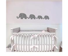 customwallsdesign Aufkleber für Kinderzimmer, Elefantenfamilie 4