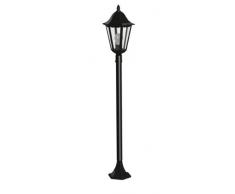 EGLO Außen-Stehlampe Navedo, 1 flammige Außenleuchte, Stehleuchte aus Aluguss und Glas, Farbe: Schwarz, silber-patina, Fassung: E27, H: 120 cm, IP44