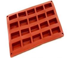 World Cuisine Silikonform mit Antihaftbeschichtung Rechteckig, 5,1 cm rot