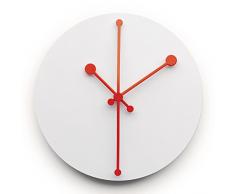 Alessi Wanduhr, Stahl, epoxidharzlackiert, super White, 20 x 20 cm