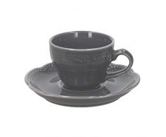 Tognana Charme Set 6 Kaffeetassen mit Untertassen, Porzellan, Grau London