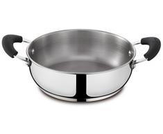 Lagostina Gioiosa Pfanne mit 2 Griffen, Edelstahl, Durchmesser 24 cm Edelstahl, 3,3 l