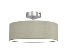 Briloner Leuchten Deckenleuchte, Stoffleuchte, Deckenlampe 1 x E27 max. 40 Watt, Stoffschirm Farbe: Taupe-Satin, Ø 30cm, Stoff, W