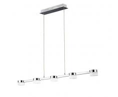 WOFI Pendelleuchte, 5-flammig, Serie Logan, 5 x LED, 4.2 W, Breite 7 cm, Tiefe 93 cm, Abhängung 150