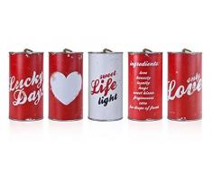 Unbekannt PartyDeco Vorratsdosen fÃ¼r Auto, Blech, WeiÃ, Rot, 14 x 7 cm