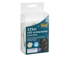 Idena 31352 - LED Lichterkette Cascade mit 125 LED in warm weiß, mit 6 Stunden Timer Funktion, Batterie betrieben, für Partys, Weihnachten, Deko, Hochzeit, als Stimmungslicht, ca. 1,7 m