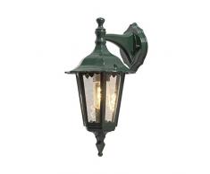 Konstsmide Firenze 7231-600 Wandleuchte / B: 19cm T: 24cm H: 36cm / 1x60W / IP43 / lackiertes Aluminium / grün