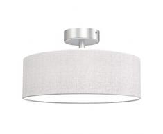 Briloner Leuchten Deckenleuchte, Stoffleuchte, Deckenlampe 1 x E27 max. 40 Watt, Stoffschirm Farbe: Weiß-Satin, Ø 30cm, Stoff