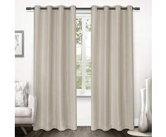 Exclusive Home Vorhänge Tweed Strukturierte Leinen gewebt Blackout Tülle Top Fenster Vorhang Panel, Natur, 52 x 84 Zoll, 2 Stück