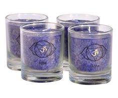 Palm Light 4041678004231 Chakra, Ajna, HÃ¶he Circa 6 cm, Kerze 4-er Set, Indigoblau