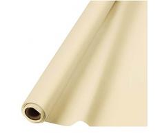 Amscan Tischdecke, wiederverwendbar, wasserfest, Kunststoff 40 x 100 Vanilla Crème