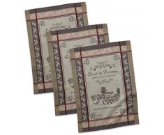 DII 100% Baumwolle, maschinenwaschbar, Everyday Kitchen Basic, Ultra saugstark, Jacquard Dekorative Dishtowel 45,7 x 71,1 cm Set von 3 – Fleur de Lis Französischer Jacquard Rose De Provence