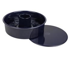 Dr. Oetker Garantieform mit Flach- und Rohrboden Ø 26 cm BACK-LIEBE EMAILLE, runde Backform mit schnitt- & kratzfester Emaille-Versiegelung, Kuchenform mit 2 Böden (Farbe: Blau), Menge: 1 Stück