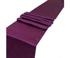 Parfair Dessin Satin Tischläufer 30,5 x 274,3 cm für Hochzeit Bankett Dekoration, helle Seide und glatter Stoff Party Tischläufer Pack of 5 aubergine